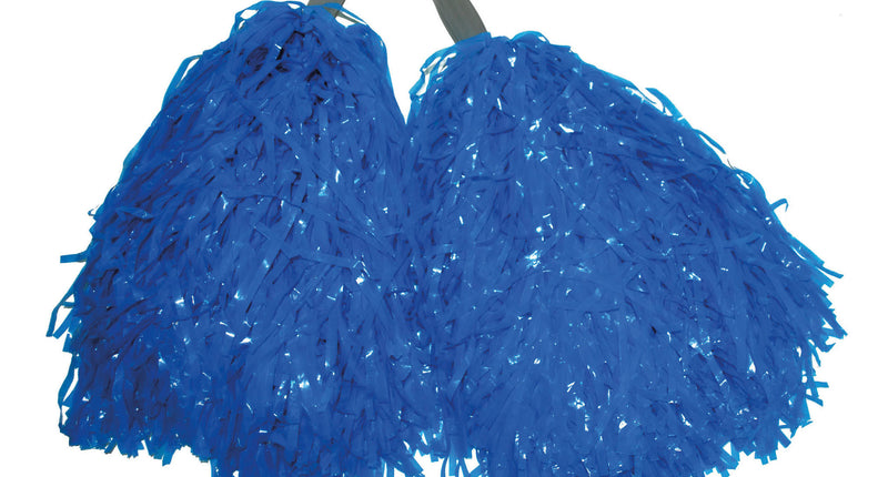 Funny Fashion Blauwe pom poms met stokje