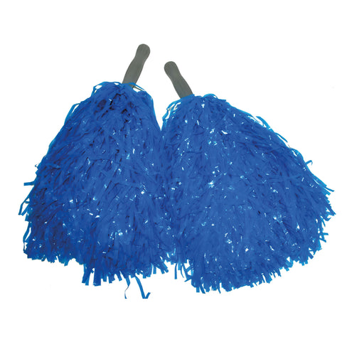 Funny Fashion Blauwe pom poms met stokje