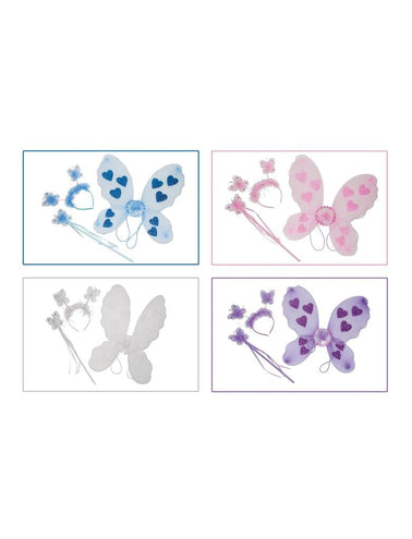 Funny Fashion Blauwe vlinder verkleed set Minnie 3-delig