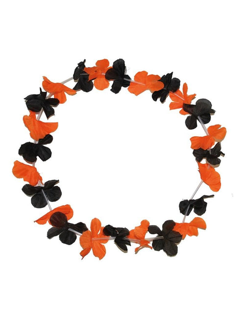 Funny Fashion Bloemenkrans oranje zwart