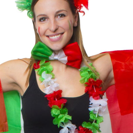 Funny Fashion Bloemenslinger rood groen wit