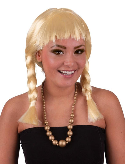 Funny Fashion Blonde Heidi pruik uit Tirol