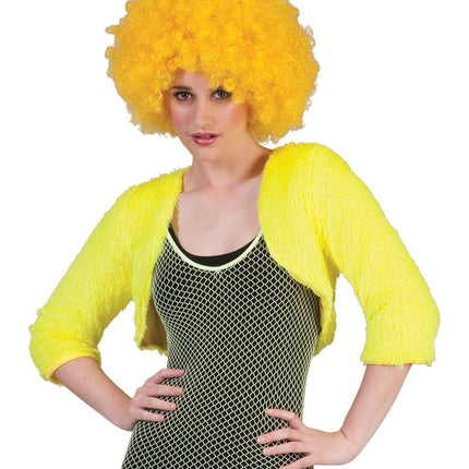 Funny Fashion Bolero geel fuzzy voor dames