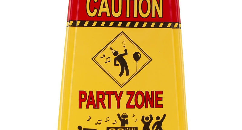 Funny Fashion Bord let op Party zone