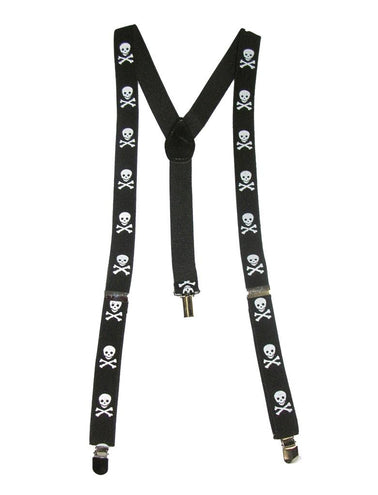 Funny Fashion Bretel piraat met doodskoppen en zwaard