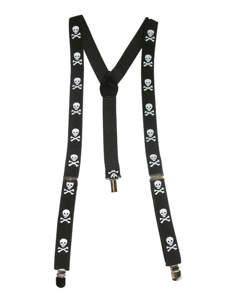 Funny Fashion Bretel piraat met doodskoppen en zwaard