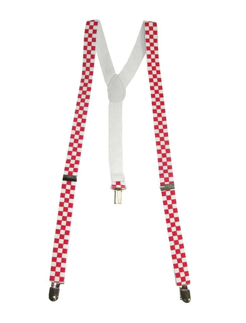 Funny Fashion Bretellen geblokt in rood wit