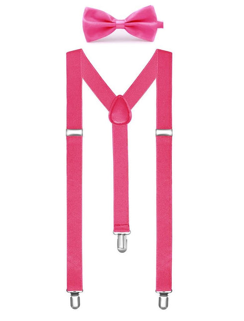 Funny Fashion Bretellen met vlinderdas roze