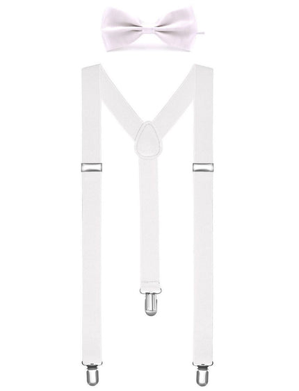 Funny Fashion Bretellen met vlinderdas wit
