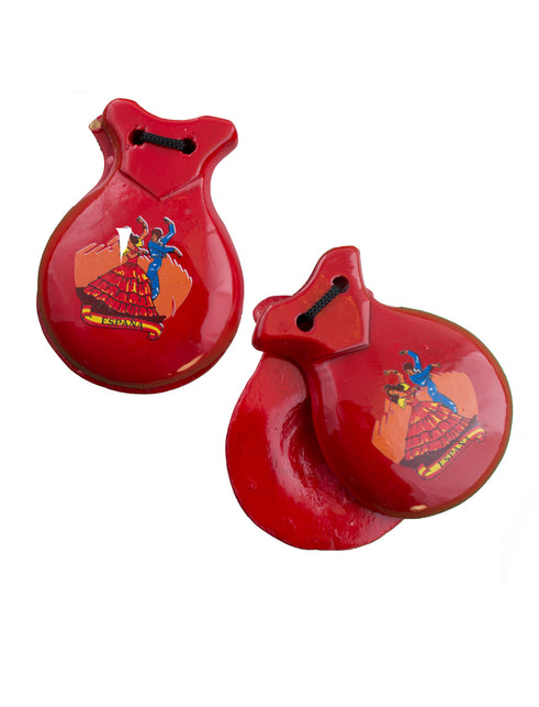 Funny Fashion Castagnetten rood met opdruk