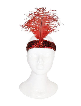 Funny Fashion Charleston hoofdband met veer rood