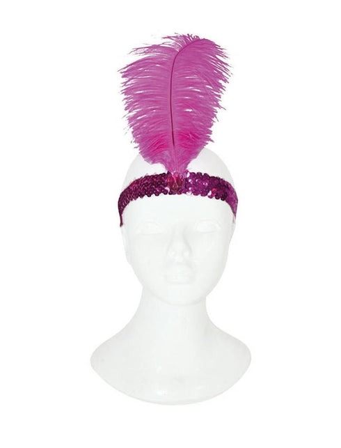 Funny Fashion Charleston hoofdband met veer roze