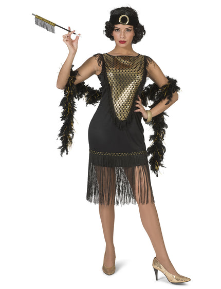 Funny Fashion Charleston jurk Cherryl goud