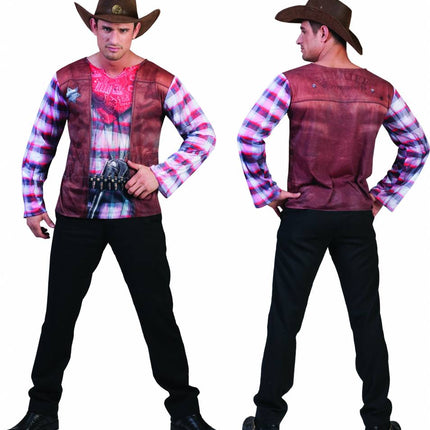 Funny Fashion Cowboy shirt 3D volwassenen