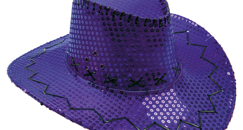 Funny Fashion Cowboyhoed pailletten paars