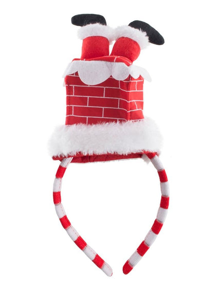 Funny Fashion Diadeem kerstman in schoorsteen