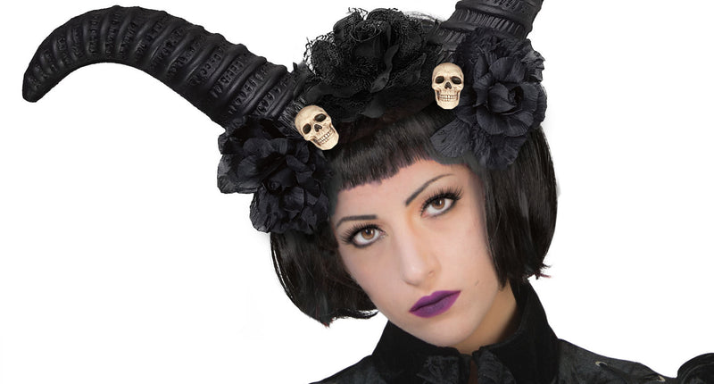 Funny Fashion Diadeem met zwarte hoorns