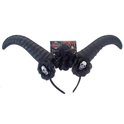 Funny Fashion Diadeem met zwarte hoorns