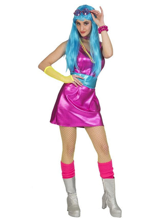 Funny Fashion Disco Fever jurkje dames roze/fuchsia