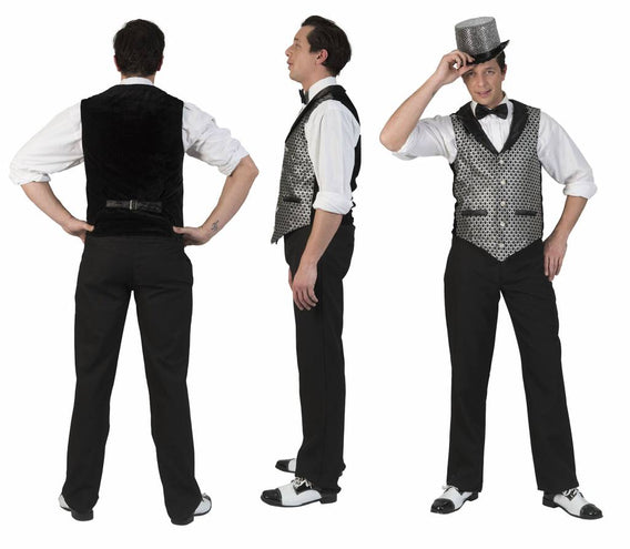 Funny Fashion Disco Gilet Herman zilver heren