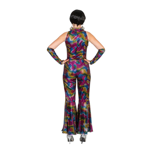 Funny Fashion Disco Jumpsuit Amber met glitters