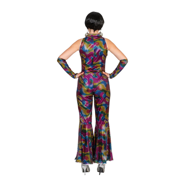 Funny Fashion Disco Jumpsuit Amber met glitters