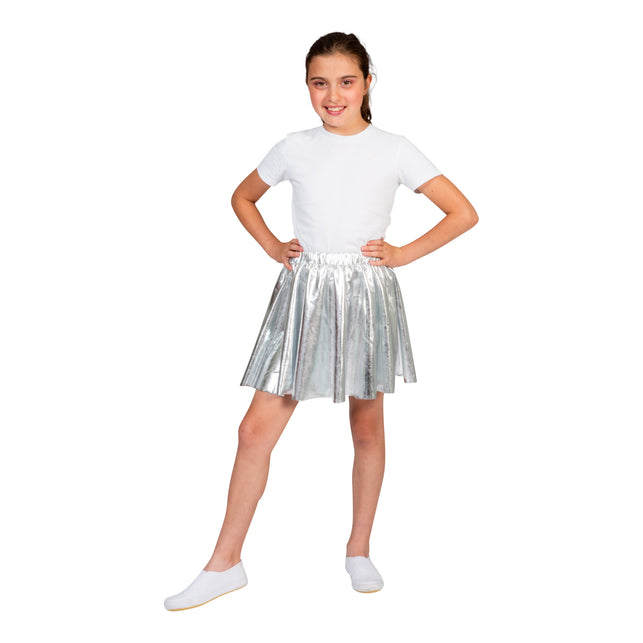 Funny Fashion Disco rok Sophie zilver kinderen