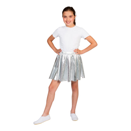 Funny Fashion Disco rok Sophie zilver kinderen