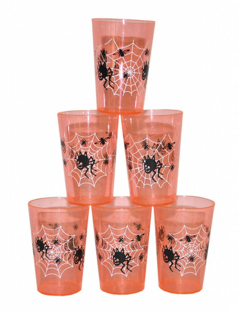 Funny Fashion Drink bekers met spinnenweb print