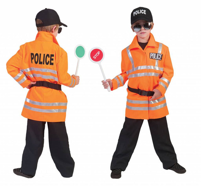 Funny Fashion Fluor oranje politiepakjes voor jongens