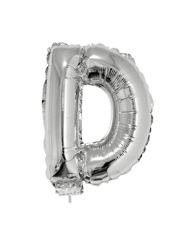 Funny Fashion Folie ballon letter D Zilver
