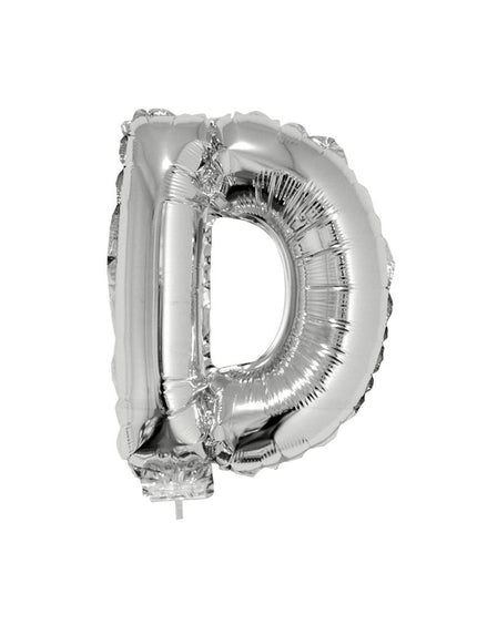 Funny Fashion Folie ballon letter D Zilver