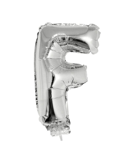 Funny Fashion Folie ballon letter F Zilver