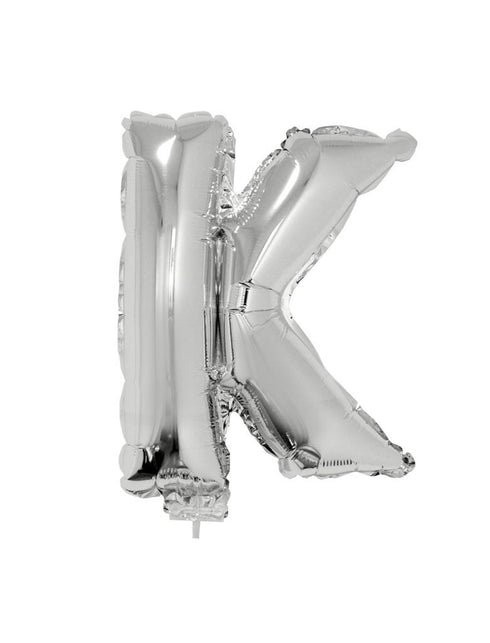 Funny Fashion Folie ballon letter K Zilver