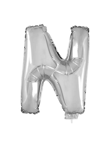 Funny Fashion Folie ballon letter N Zilver