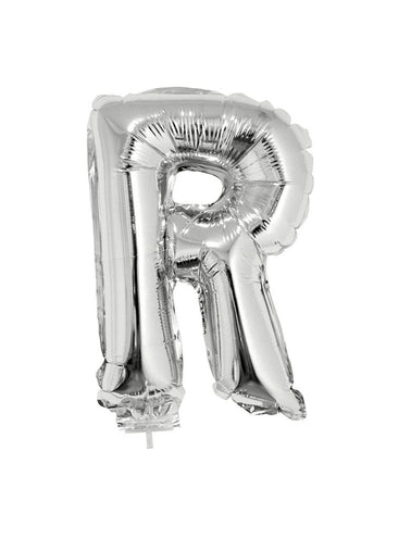 Funny Fashion Folie ballon letter R Zilver