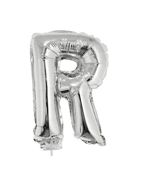 Funny Fashion Folie ballon letter R Zilver