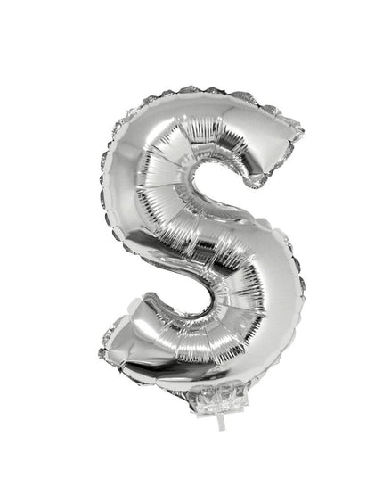 Funny Fashion Folie ballon letter S Zilver