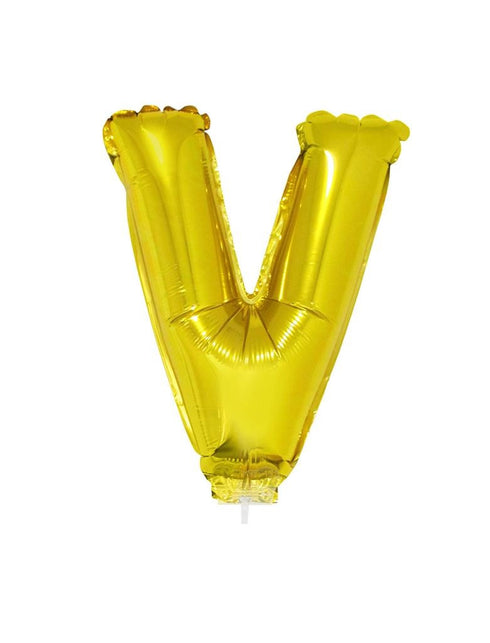 Funny Fashion Folie ballon letter V Goud