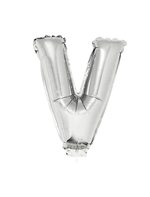 Funny Fashion Folie ballon letter V Zilver