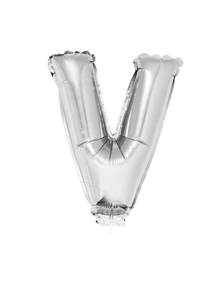 Funny Fashion Folie ballon letter V Zilver