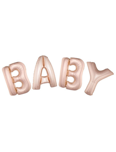 Funny Fashion Folie ballonnen set BABY met roze letters