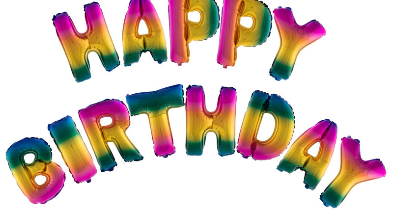 Funny Fashion Folie ballonnen set Happy Birthday gekleurd