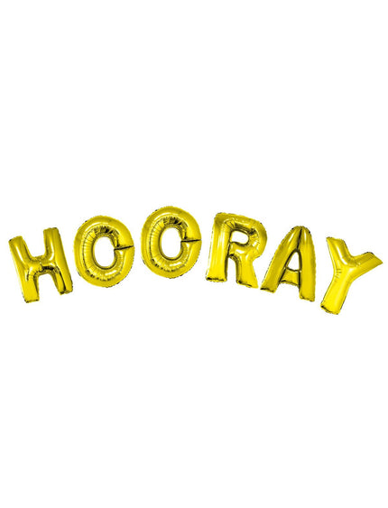 Funny Fashion Folie ballonnen set HOORAY met gouden letters