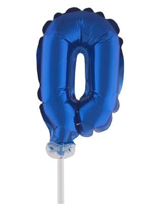 Funny Fashion Folieballon 13 cm op stokje blauw