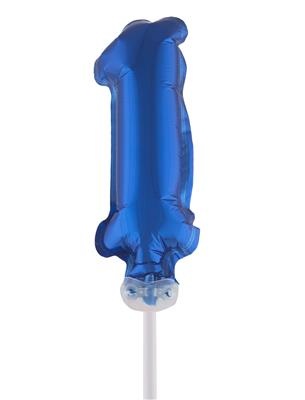 Funny Fashion Folieballon 13 cm op stokje blauw