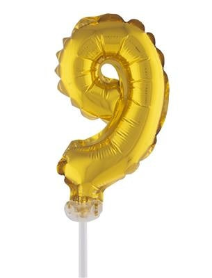 Funny Fashion Folieballon 13 cm op stokje goud