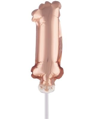 Funny Fashion Folieballon 13 cm op stokje rose goud