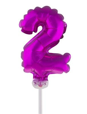 Funny Fashion Folieballon 13 cm op stokje roze
