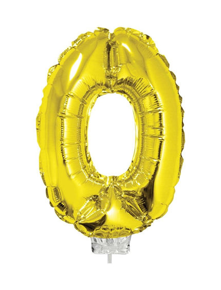 Funny Fashion Folieballon 41 cm goud op stokje